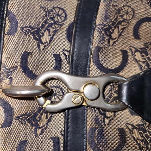 Celine Tan & Black Signature C Logo Crossbody with Gold Hardware - Picture 4 of 9